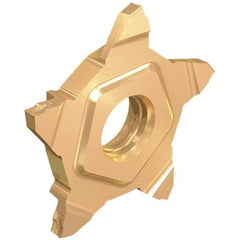 Iscar - 24N39PENTA Grade IC908, 0.2mm Cutting Width Carbide Grooving Insert - 0.24mm Corner Radius, TiAlN Finish - USA Tool & Supply