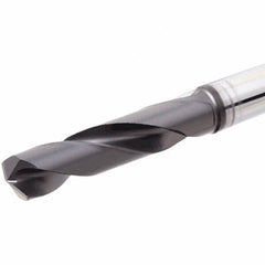 Iscar - 10.2mm 140° Solid Carbide Jobber Drill - TiAlN Finish, Right Hand Cut, Spiral Flute, Straight Shank, 118mm OAL, Standard Point - USA Tool & Supply