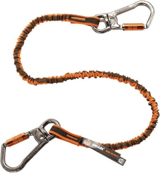 Ergodyne - 38" Tool Lanyard - Carabiner Connection, 60" Extended Length, Orange - USA Tool & Supply