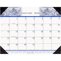 House of Doolittle - 12 Sheet, 22 x 17", Desk Pad Calendar - Nature - USA Tool & Supply