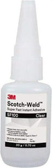 3M - 0.11 oz Tube Clear Instant Adhesive - Series Part Number SF100, 3 to 30 sec Working Time, 24 hr Full Cure Time - USA Tool & Supply