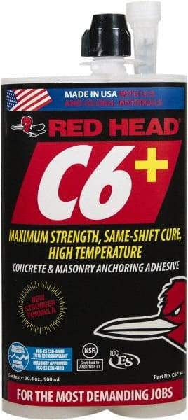 Red Head - Anchoring Adhesives Adhesive Material: Epoxy Volume (fl. oz.): 30.00 - USA Tool & Supply