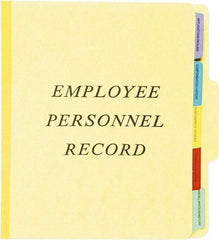 Pendaflex - 8-1/2 x 11", Letter Size, Yellow, Personnel File Folder - 20 Point Stock, 1/3 Tab Cut Location - USA Tool & Supply