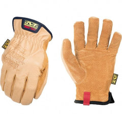 Mechanix Wear - Size XL, ANSI Cut Lvl A9, Genuine Leather Cut & Puncture Resistant Gloves - Elastic Cuff, Brown, Paired - USA Tool & Supply
