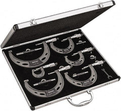 Starrett - Mechanical Outside Micrometer Sets Minimum Measurement (Inch): 0 Maximum Measurement (Inch): 6 - USA Tool & Supply