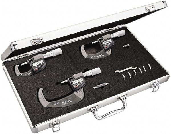 Starrett - Mechanical Outside Micrometer Sets Minimum Measurement (Inch): 0 Maximum Measurement (Inch): 3 - USA Tool & Supply