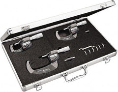 Starrett - Mechanical Outside Micrometer Sets Minimum Measurement (Inch): 0 Maximum Measurement (Inch): 3 - USA Tool & Supply