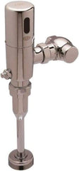 Zurn - 3/4" Spud Coupling, 1" Pipe, Urinal Automatic Flush Valve - Single Flush, 0.125 Gal per Flush, Chrome Cover, Powered by 4 AA Batteries - USA Tool & Supply