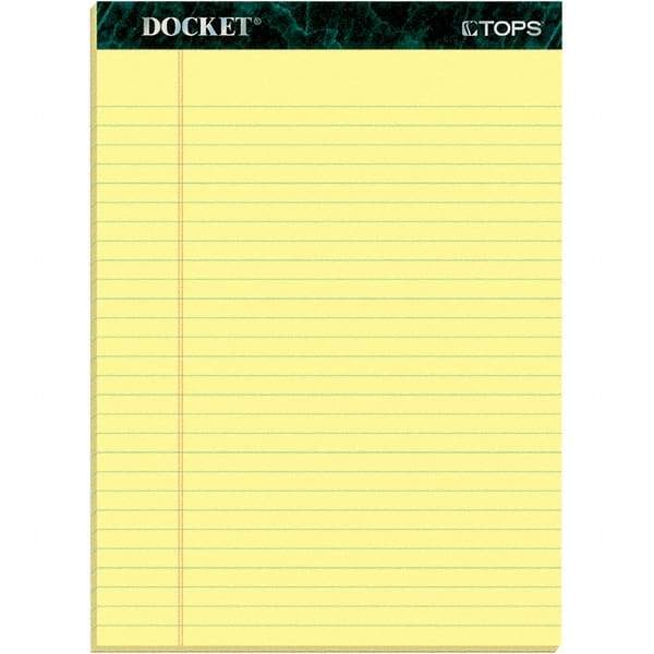 TOPS - 50 Sheet, 8-1/2 x 11-3/4", Legal/Wide (Style) Writing Pad - Canary - USA Tool & Supply