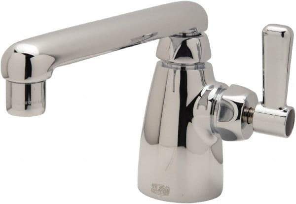 Zurn - Swing Spout/Nozzle, Two Handle, Chrome Plated Single Hole Mount, Laboratory Faucet - Lever Handle - USA Tool & Supply