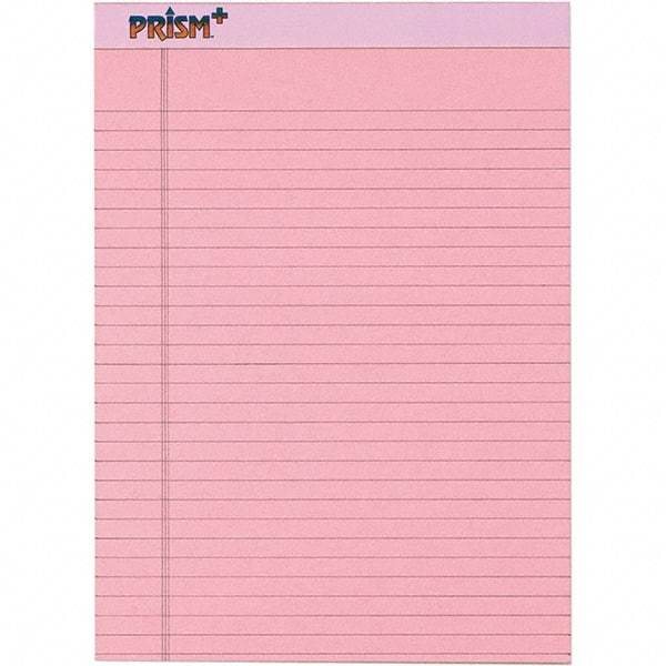 TOPS - 50 Sheet, 8-1/2 x 11-3/4", Legal/Wide (Style) Legal Pad - Pastel Pink - USA Tool & Supply