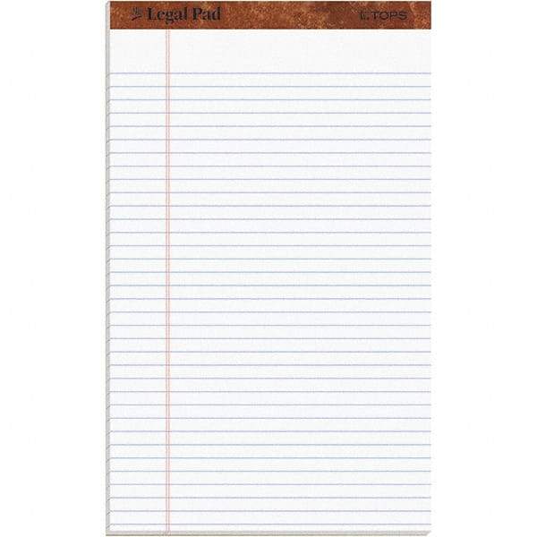 TOPS - 50 Sheet, 8-1/2 x 14", Legal/Wide (Style) Legal Pad - White - USA Tool & Supply