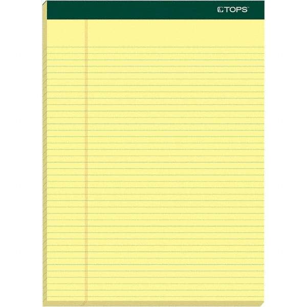 TOPS - 100 Sheet, 8-1/2 x 11-3/4", Narrow Writing Pad - Canary - USA Tool & Supply