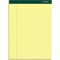 TOPS - 100 Sheet, 8-1/2 x 11-3/4", Narrow Writing Pad - Canary - USA Tool & Supply