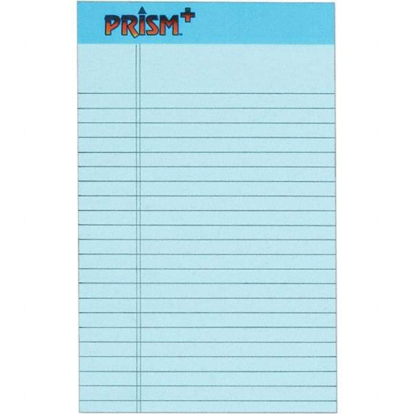 TOPS - 50 Sheet, 5 x 8", Narrow Legal Pad - Pastel Blue - USA Tool & Supply