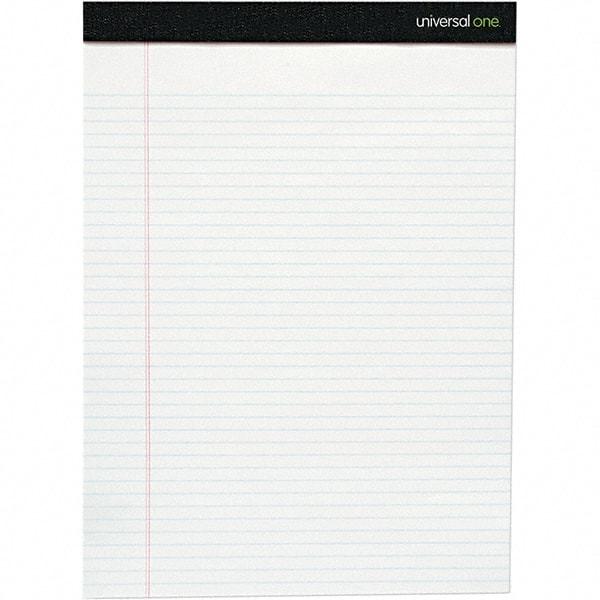 Universal One - 50 Sheet, 8-1/2 x 11-3/4", Legal/Wide (Style) Writing Pad - White - USA Tool & Supply