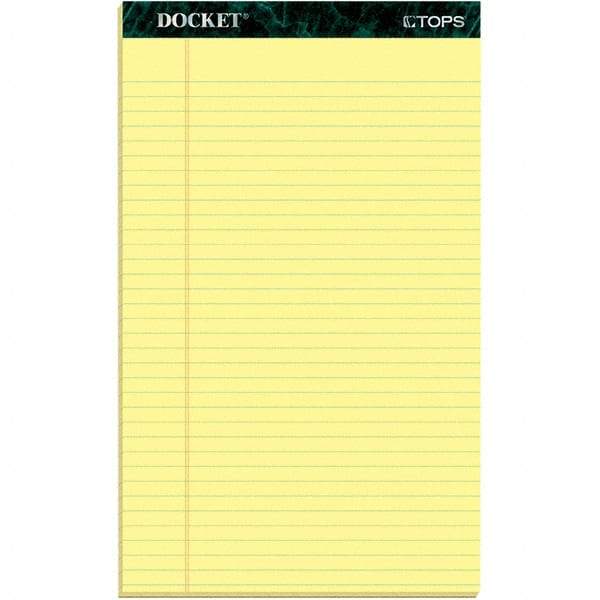 TOPS - 50 Sheet, 8-1/2 x 14", Legal/Wide (Style) Writing Pad - Canary - USA Tool & Supply