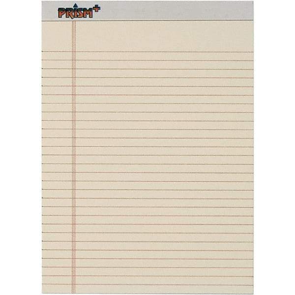 TOPS - 50 Sheet, 8-1/2 x 11-3/4", Legal/Wide (Style) Legal Pad - Pastel Ivory - USA Tool & Supply