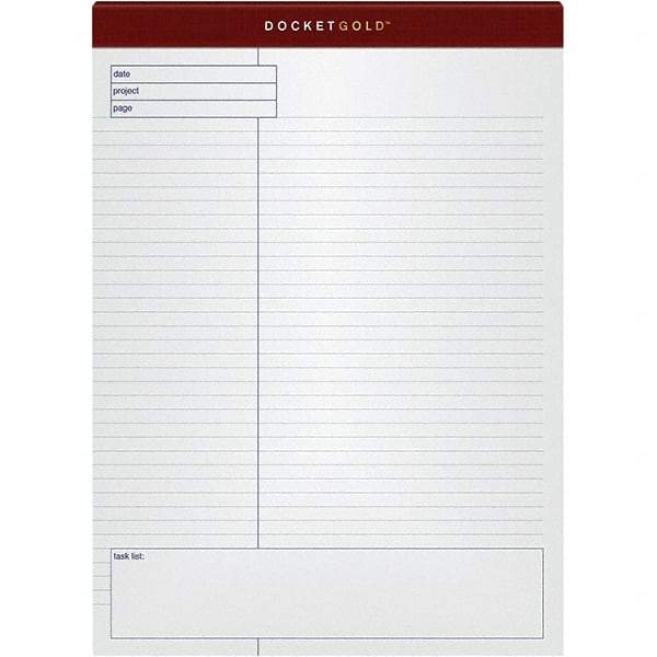 TOPS - 40 Sheet, 8-1/2 x 11-3/4", Legal/Wide (Style) Docket Ruled Pad - White - USA Tool & Supply