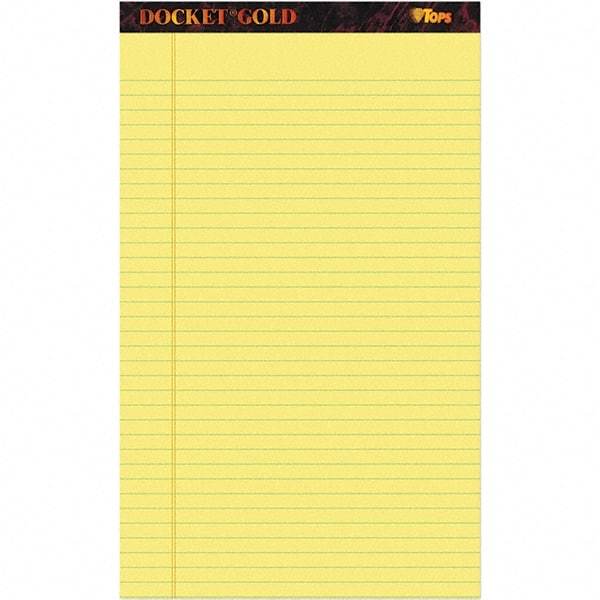 TOPS - 50 Sheet, 8-1/2 x 14", Legal/Wide (Style) Writing Pad - Canary - USA Tool & Supply