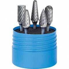 SGS Pro - Burr Sets Head Shape: Ball Nose Cone; Ball Nose Cylinder; Ball Nose Tree; Cylinder w/Endcut; Pointed Tree Tooth Style: Double Cut - USA Tool & Supply