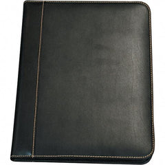 Samsill - 50 Sheet, 8-1/2 x 11", Legal (Style) Leather Padfolio - Black - USA Tool & Supply