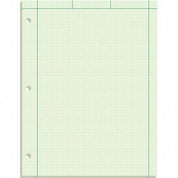 TOPS - 100 Sheet, 8-1/2 x 11", Quadrille Engineering Computation Pad - Black, Green - USA Tool & Supply