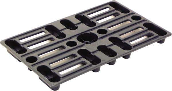 Valley Craft - 15" Long x 24" & Wide x 1-1/2" High Plastic Nestable Pallet - 800 Lb Static Capacity, Black - USA Tool & Supply