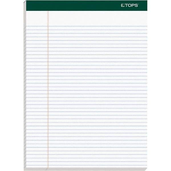 TOPS - 100 Sheet, 8-1/2 x 11-3/4", Narrow Docket Ruled Pad - White - USA Tool & Supply