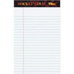 TOPS - 50 Sheet, 6 x 8", Narrow Writing Pad - White - USA Tool & Supply