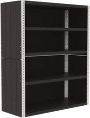 Valley Craft - 4 Shelves, 10,000 Lb Capacity, Enclosed Shelving - 60" Wide x 24" Deep x 72" High, Gray - USA Tool & Supply