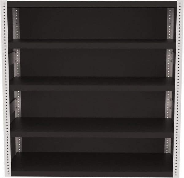 Valley Craft - 4 Shelves, 10,000 Lb Capacity, Enclosed Shelving - 60" Wide x 24" Deep x 60" High, Gray - USA Tool & Supply