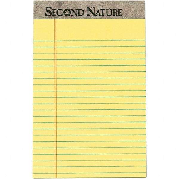 TOPS - 50 Sheet, 5 x 8", Narrow Writing Pad - Canary - USA Tool & Supply