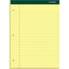 TOPS - 100 Sheet, 8-1/2 x 11-3/4", Legal/Wide (Style) Writing Pad - Canary - USA Tool & Supply