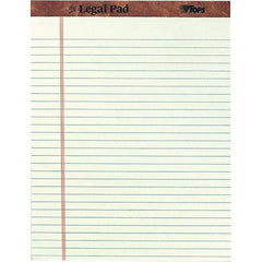 TOPS - 50 Sheet, 8-1/2 x 11-3/4", Legal/Wide (Style) Legal Pad - Green Tint - USA Tool & Supply