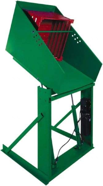 Valley Craft - 4,000 Lb Load Capacity, Steel Box Dumper - 51" Wide x 36" Long x 36" High, Green - USA Tool & Supply
