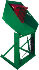 Valley Craft - 4,000 Lb Load Capacity, Steel Box Dumper - 66" Wide x 36" Long x 60" High, Green - USA Tool & Supply