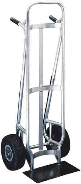 Valley Craft - 600 Lb Capacity 51" OAH Hand Truck - Dual Loop Handle, Aluminum, Pneumatic Wheels - USA Tool & Supply