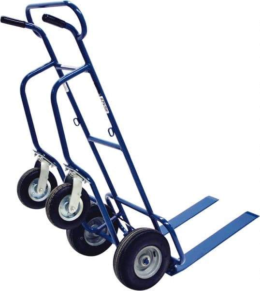 Valley Craft - 600 Lb Capacity 62" OAH Hand Truck - Dual Loop Handle, Steel, Pneumatic Wheels - USA Tool & Supply