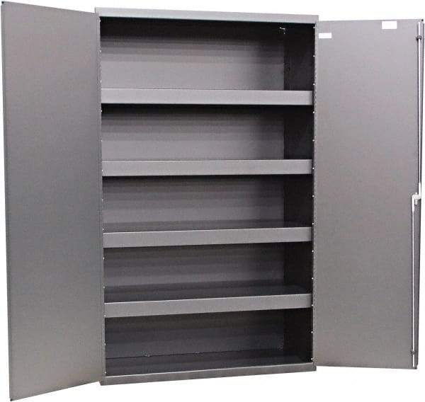 Valley Craft - 4 Shelf Base Storage Cabinet - Steel, 48" Wide x 24" Deep x 72" High, Gray - USA Tool & Supply