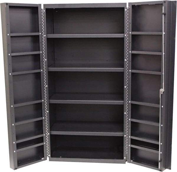 Valley Craft - 16 Shelf Storage Cabinet - Steel, 48" Wide x 24" Deep x 84" High, Gray - USA Tool & Supply