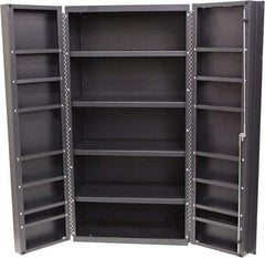 Valley Craft - 16 Shelf Storage Cabinet - Steel, 48" Wide x 24" Deep x 84" High, Gray - USA Tool & Supply