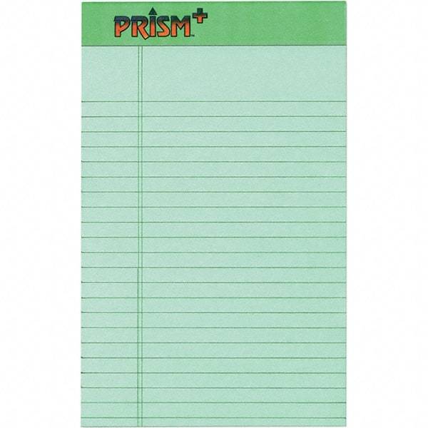 TOPS - 50 Sheet, 5 x 8", Narrow Legal Pad - Pastel Green - USA Tool & Supply