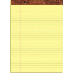 TOPS - 50 Sheet, 8-1/2 x 11", Legal/Wide (Style) Legal Pad - Canary - USA Tool & Supply