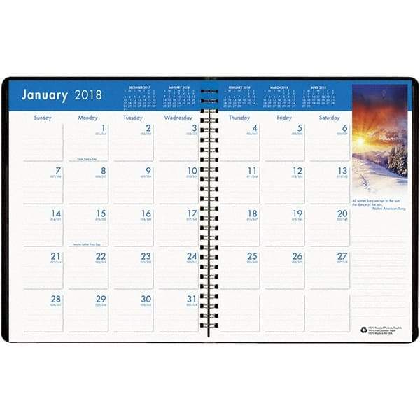 House of Doolittle - 24 Sheet, 8-1/2 x 11", Monthly Planner - Black - USA Tool & Supply