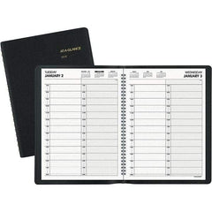 AT-A-GLANCE - 365 Sheet, 8 x 10-7/8", Appointment Book - Black - USA Tool & Supply