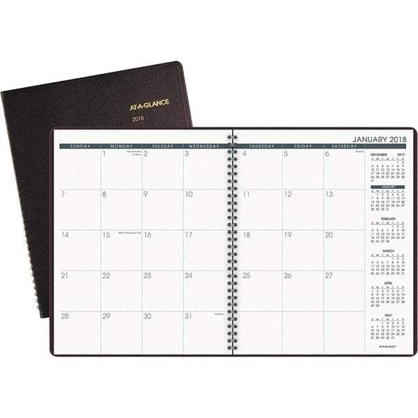 AT-A-GLANCE - 24 Sheet, 8-7/8 x 11", Monthly Planner - Winestone - USA Tool & Supply