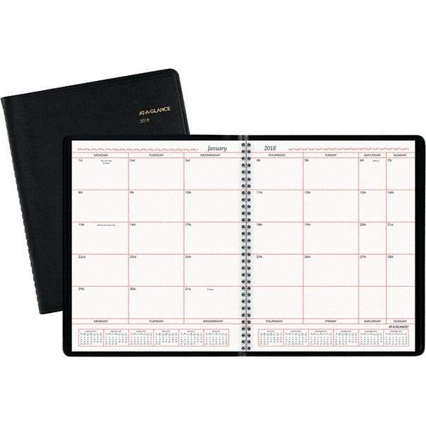 AT-A-GLANCE - 24 Sheet, 8 x 10", Monthly Planner - Black - USA Tool & Supply