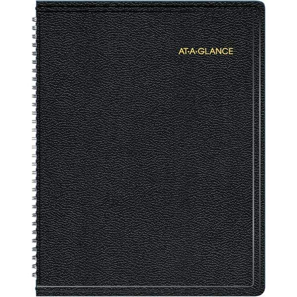 AT-A-GLANCE - 128 Sheet, 8-1/4 x 10-7/8", Weekly/Monthly Appointment Book - Black - USA Tool & Supply