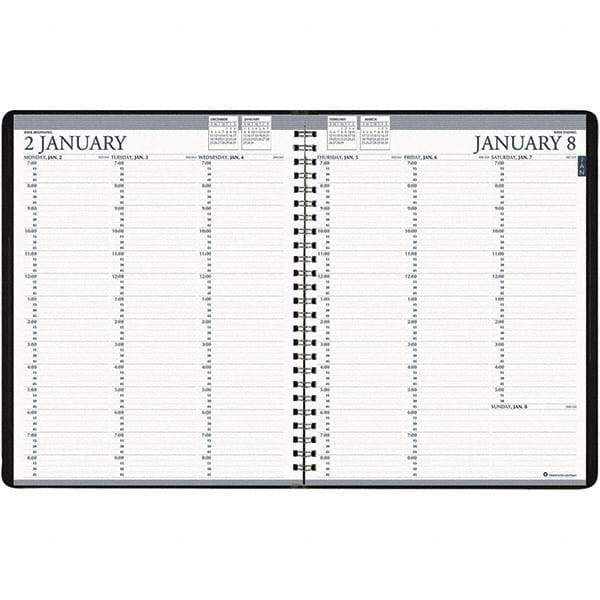 House of Doolittle - 224 Sheet, 8-1/2 x 11", Weekly Planner - Black - USA Tool & Supply